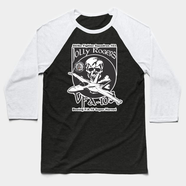 VFA-103 Jolly Rogers Baseball T-Shirt by MBK